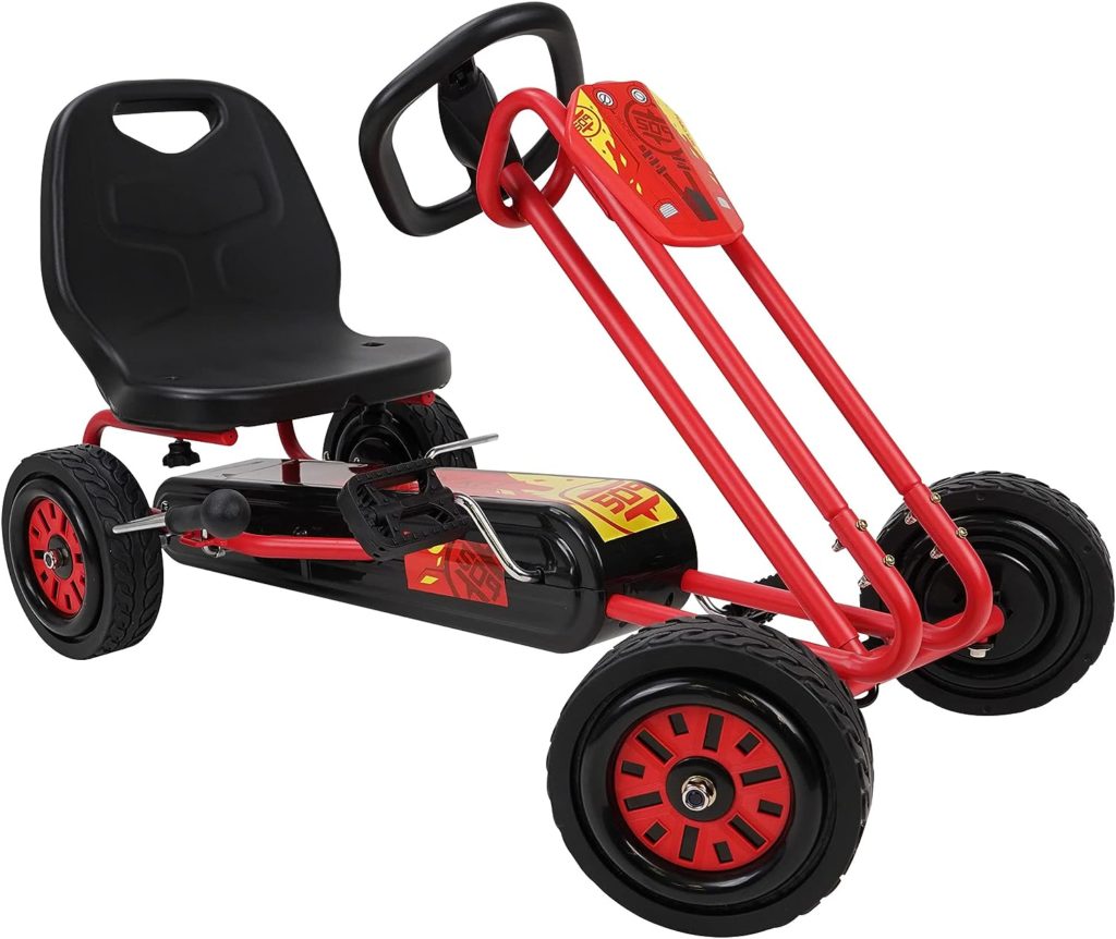 509 Crew Rocket Pedal Go Kart - Red | Pedal Car | Ride On Toys for Boys  Girls with Ergonomic Adjustable Seat  Sharp Handling, Ages 4+ (U918002), Large