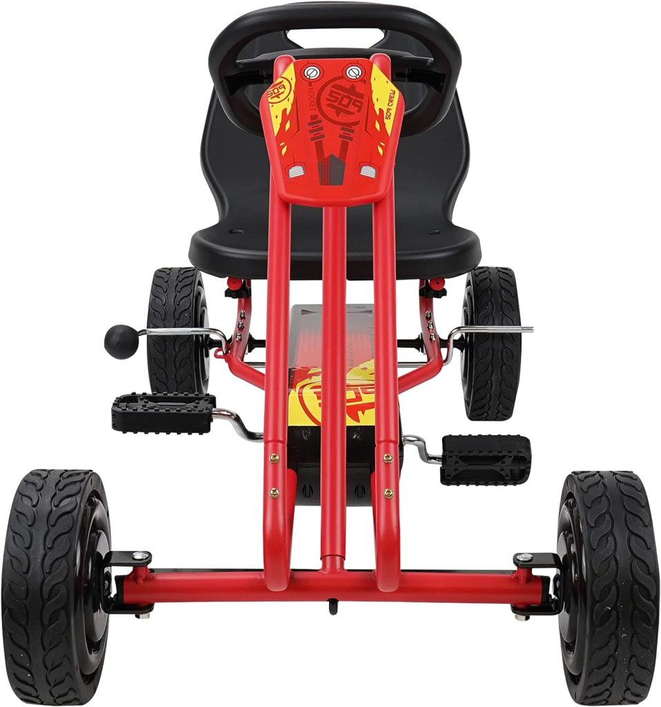 509 Crew Rocket Pedal Go Kart - Red | Pedal Car | Ride On Toys for Boys  Girls with Ergonomic Adjustable Seat  Sharp Handling, Ages 4+ (U918002), Large