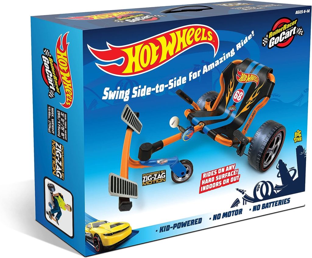 Hot Wheels Roller Racer Go Kart, Kid Powered! No Motor! No Batteries!, Rides on Any Hard Surface Indoors or Outdoors