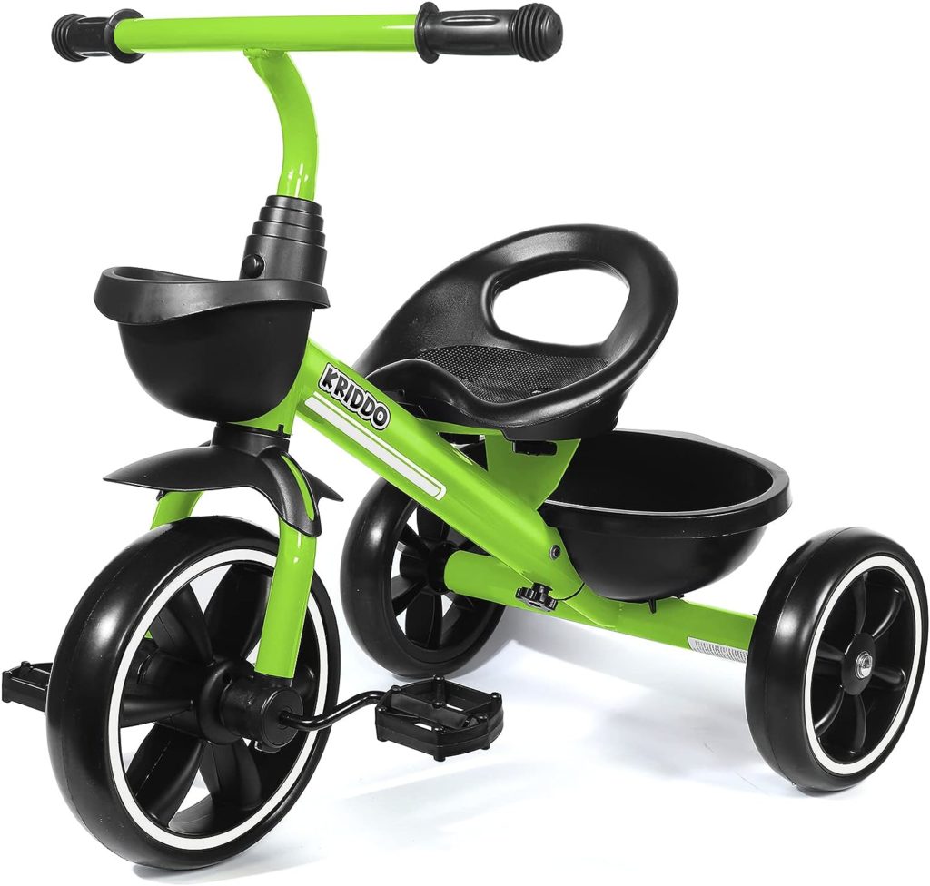 KRIDDO Kids Tricycles Age 24 Month to 4 Years, Toddler Kids Trike for 2.5 to 5 Year Old, Gift Toddler Tricycles for 2-4 Year Olds, Trikes for Toddlers, Green