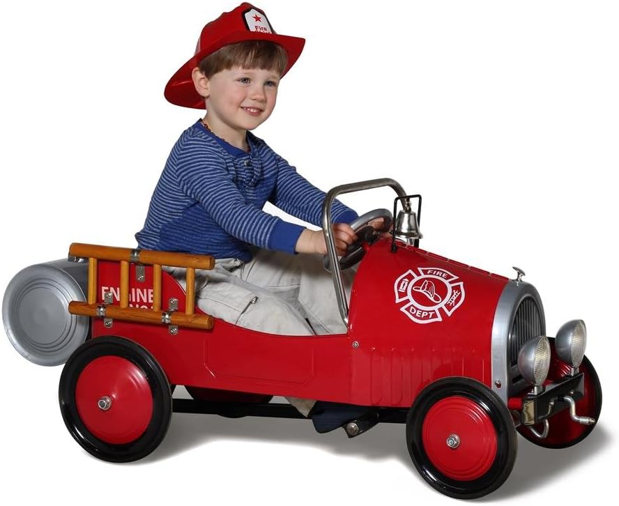 Morgan Cycle Fire Truck Fire Pedal Car, Red